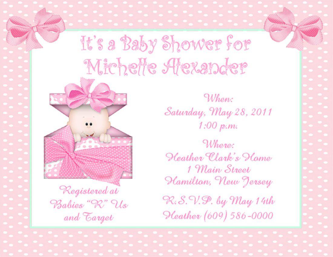 Target Baby Shower Invitations. Baby Shower Invitation Girl Pink