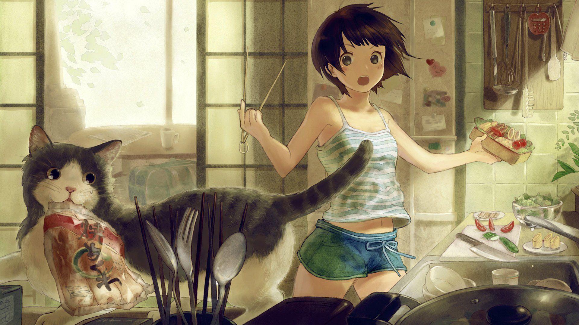 Cute Anime Cat Wallpaper HD, Animal Anime Wallpaper