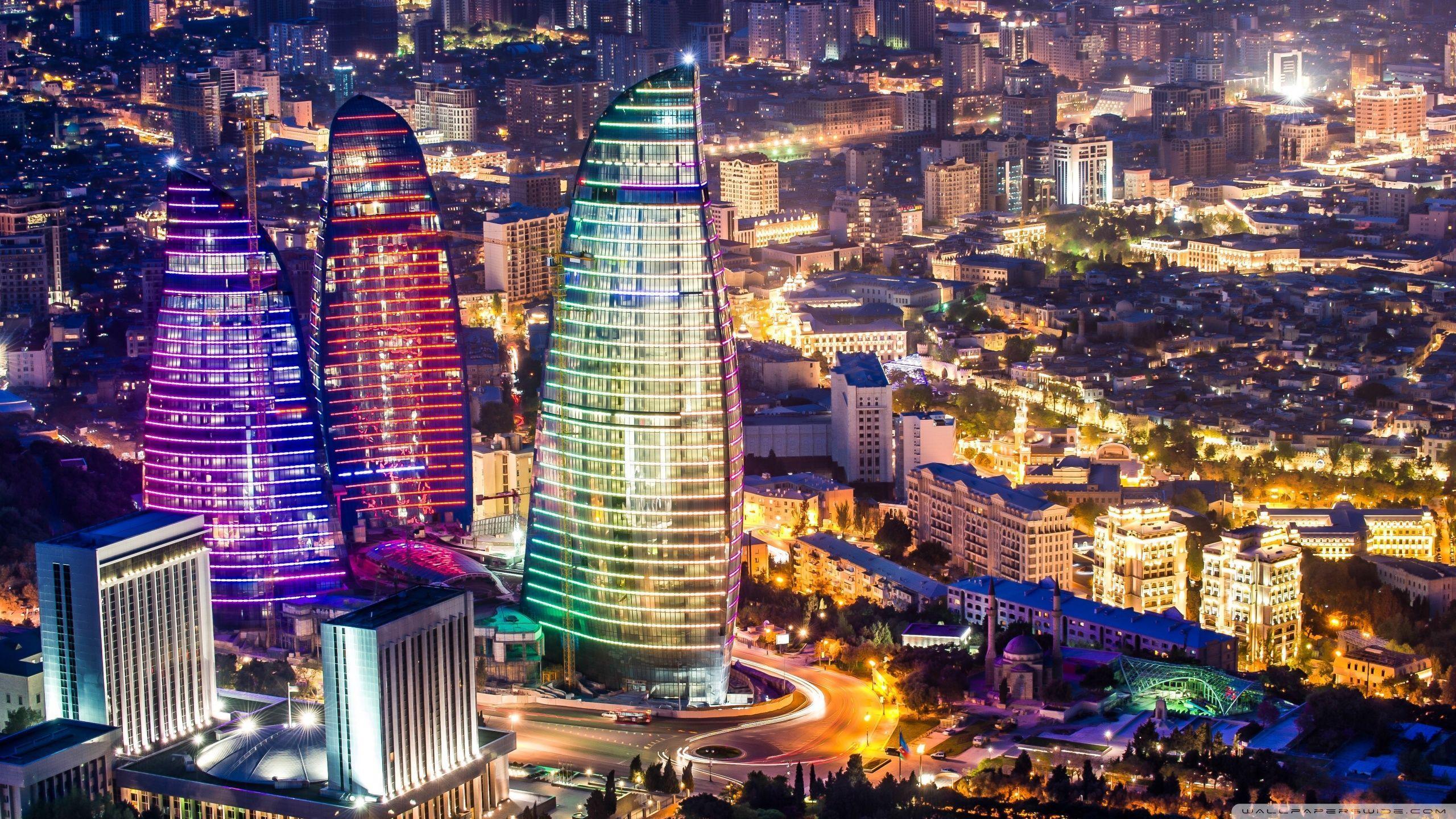 Flame Towers, Baku, Azerbaijan HD desktop wallpaper, Fullscreen