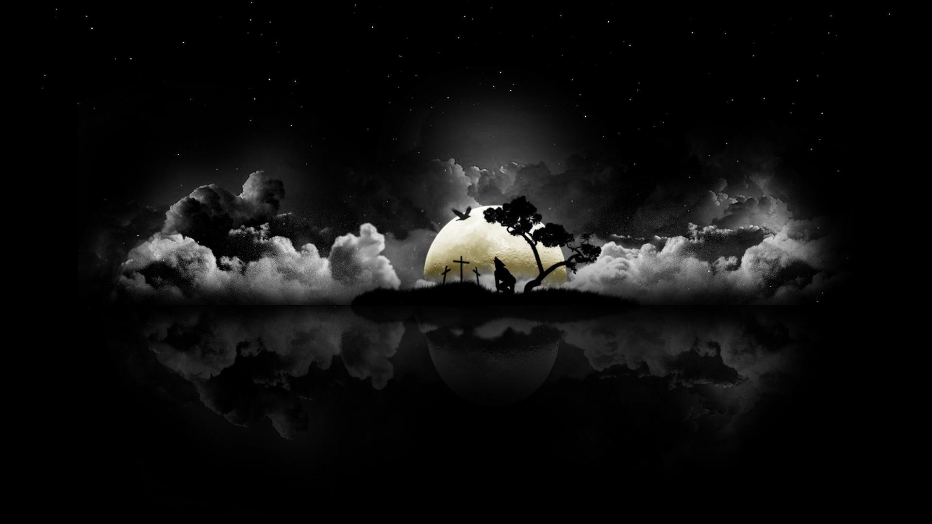 Dark Moon Desktop Wallpaper