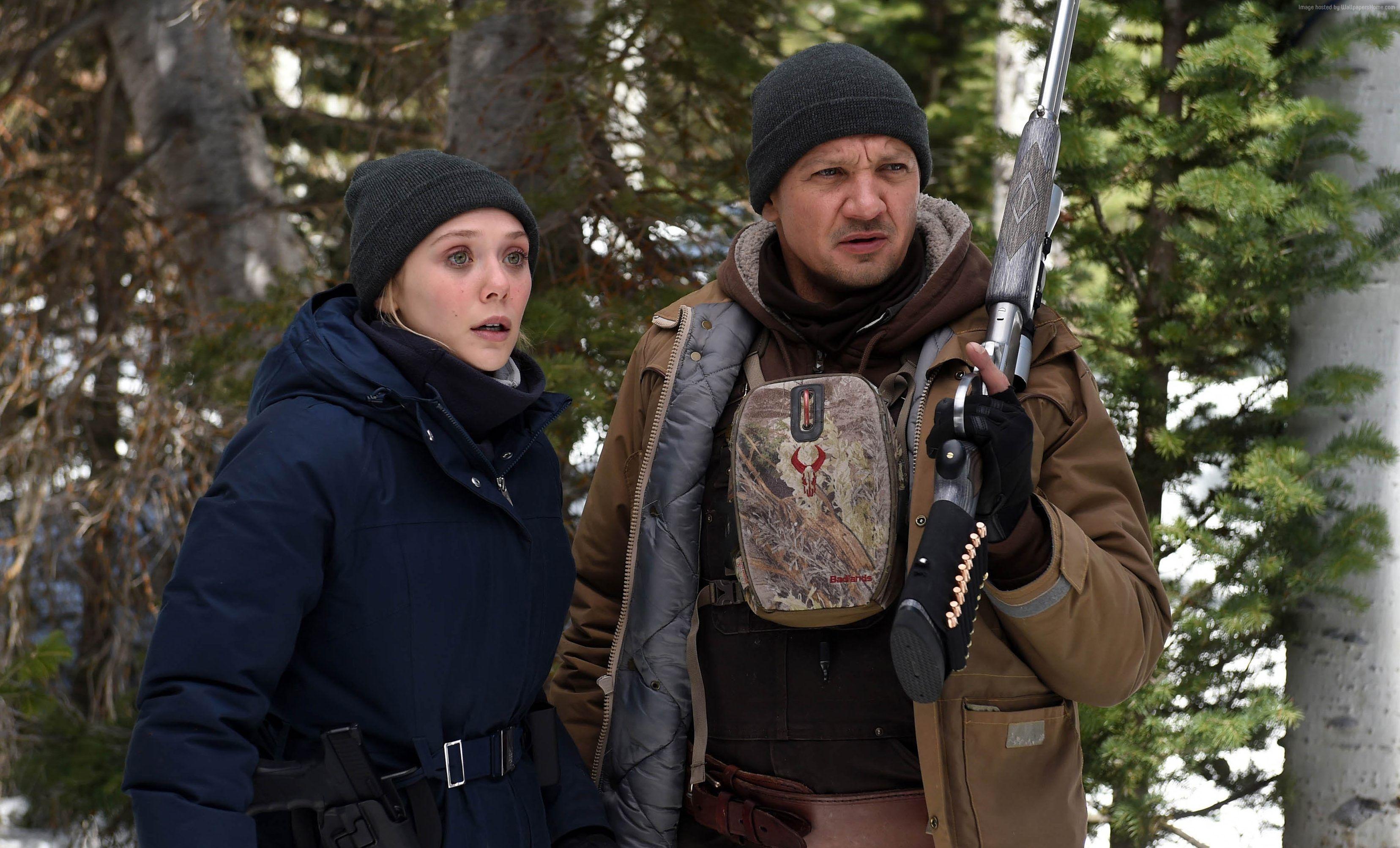 Wallpaper Wind River, Elizabeth Olsen, Jeremy Renner, лучшие