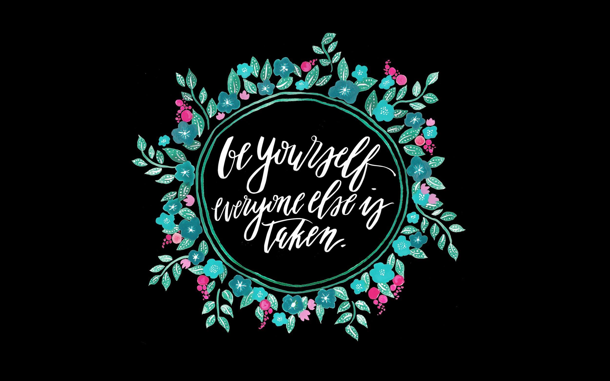 Happy tech // Be yourself free wallpaper