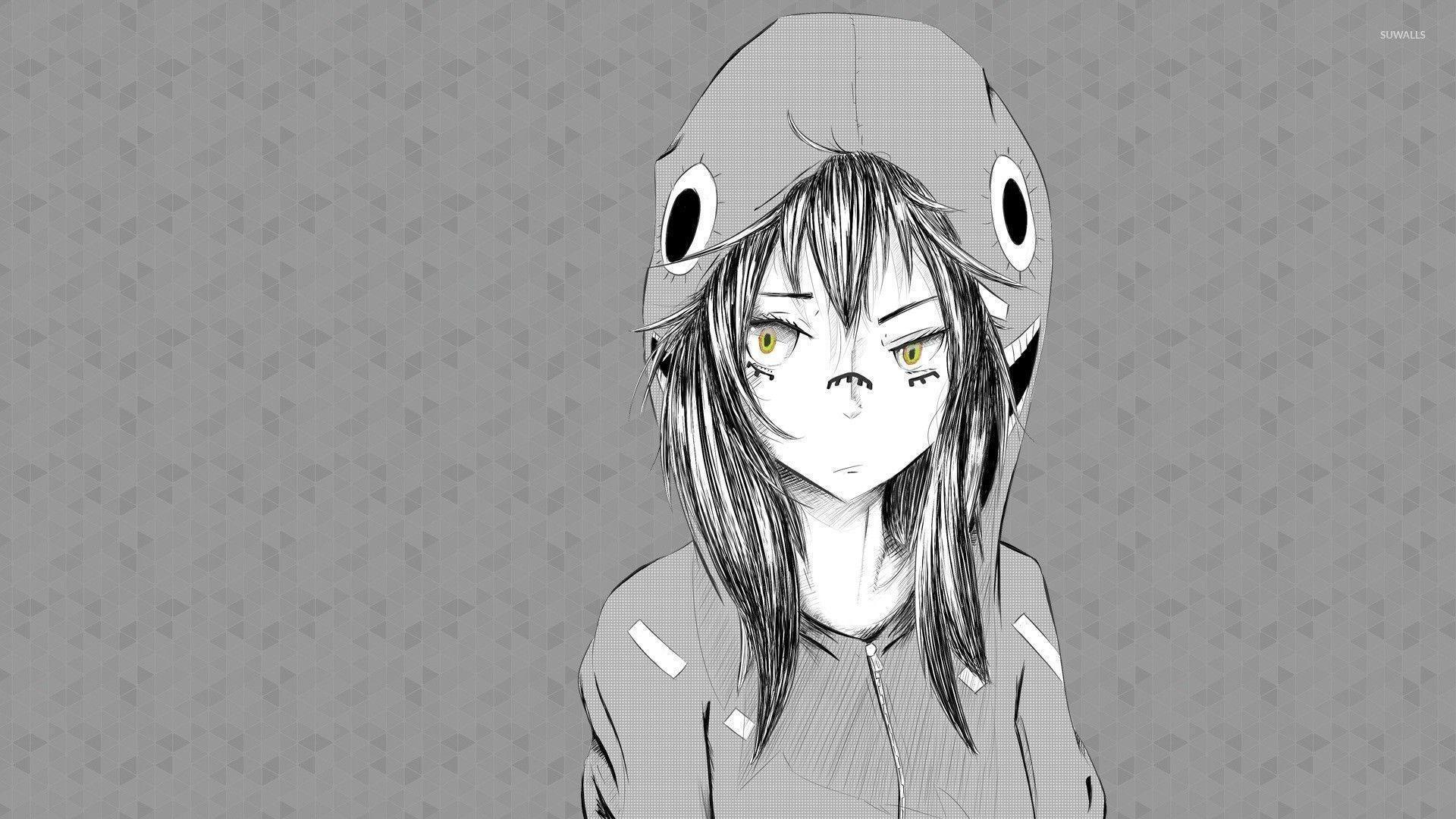 Girl with a funny hood wallpaper wallpaper