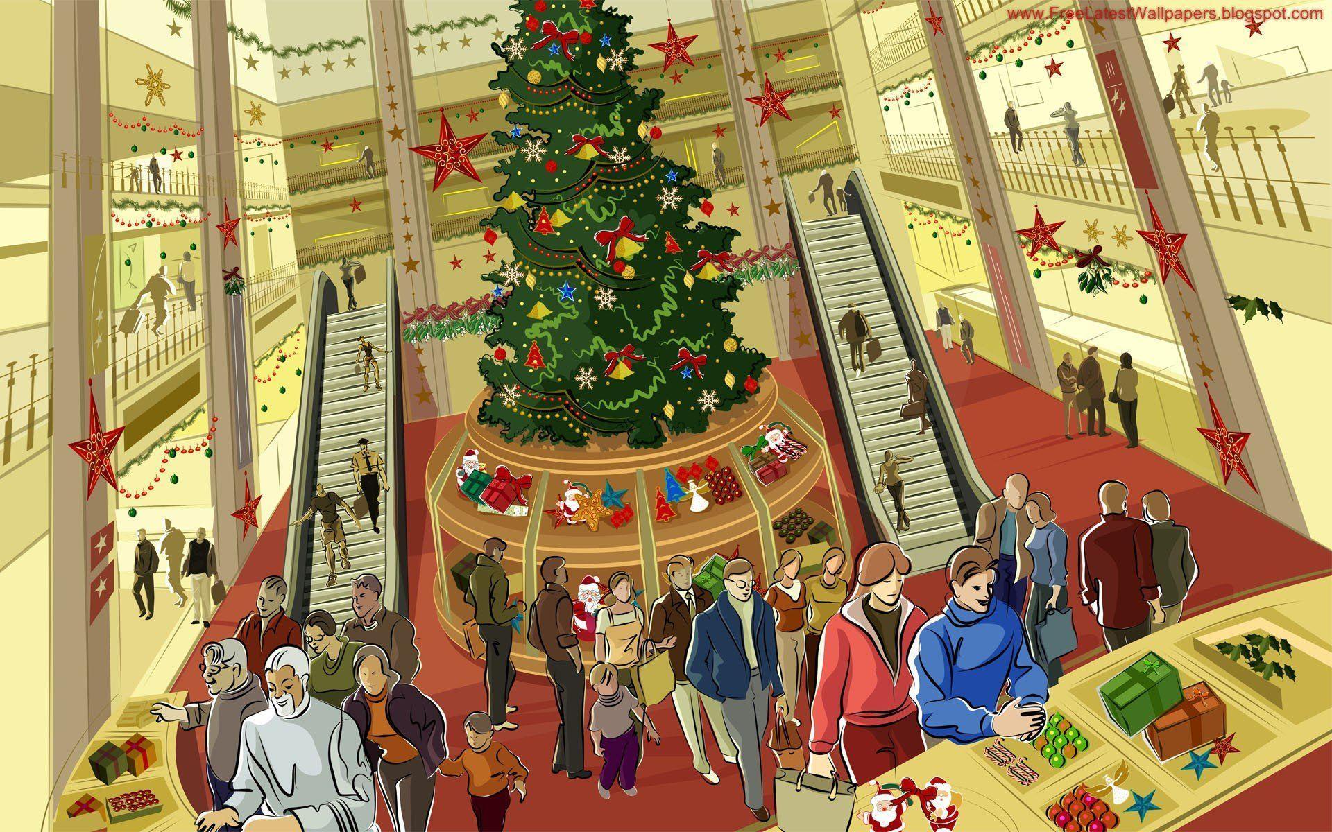Christmas Shopping Mall Wallpaper 190203