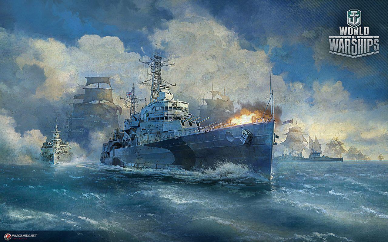Wallpaper World Of Warship Firing British Cruiser HMS Belfast Games