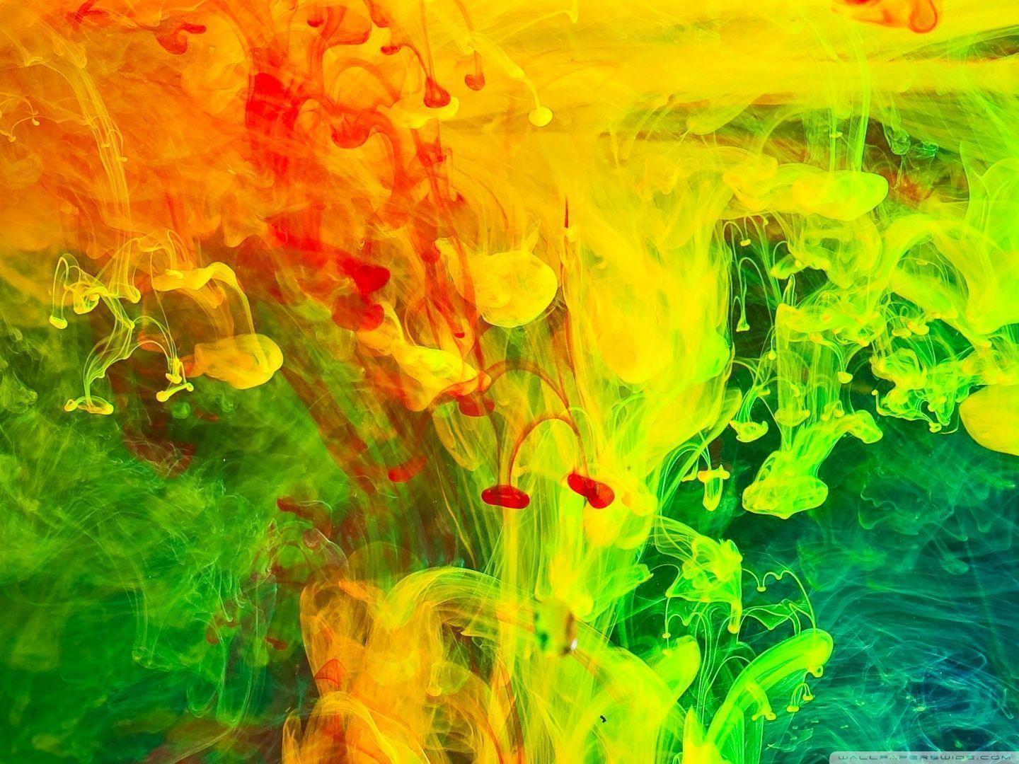 Colorful Paint in Water Ultra HD Desktop Background Wallpaper