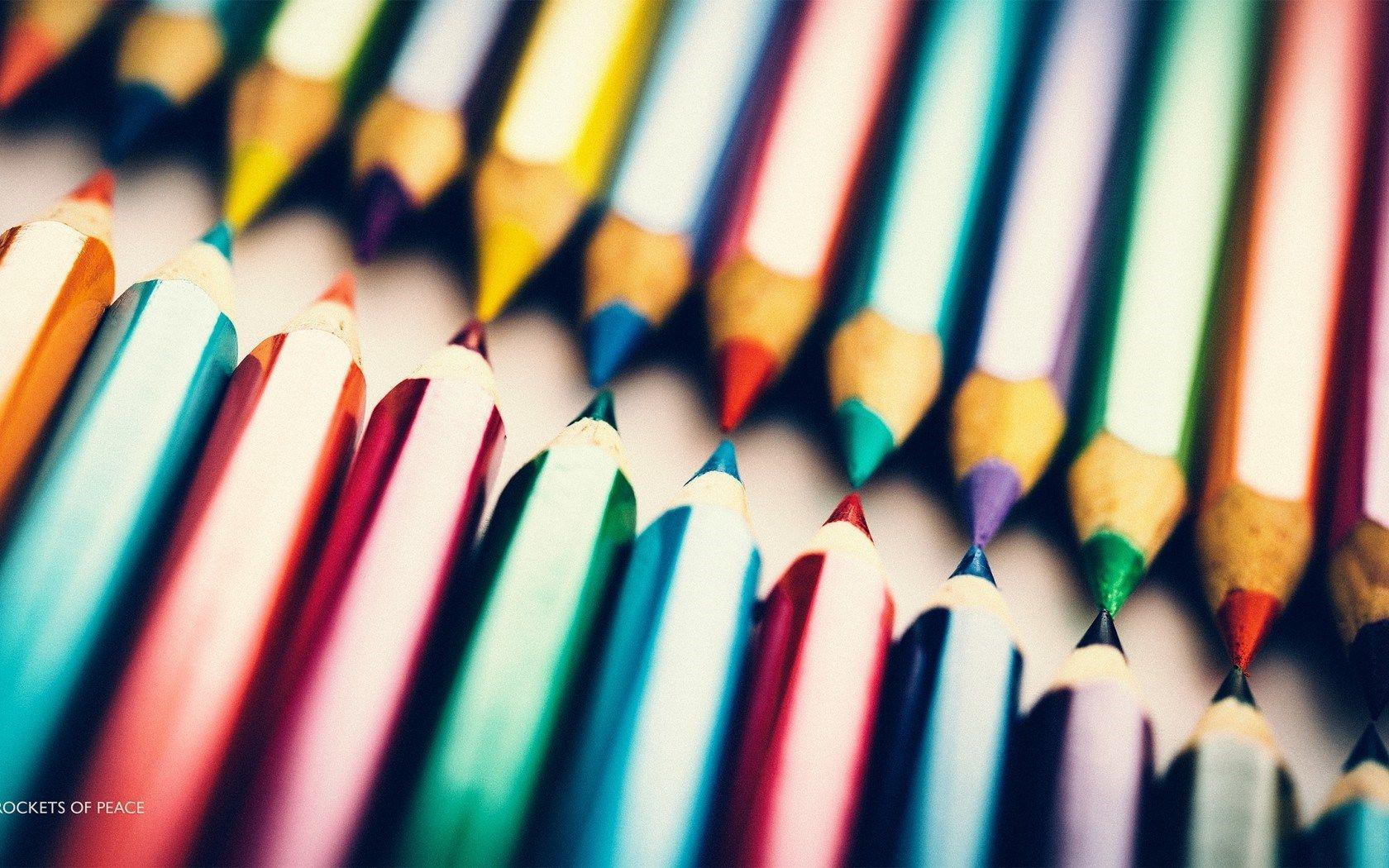 Pencil Crayons Colorful Collection Macro