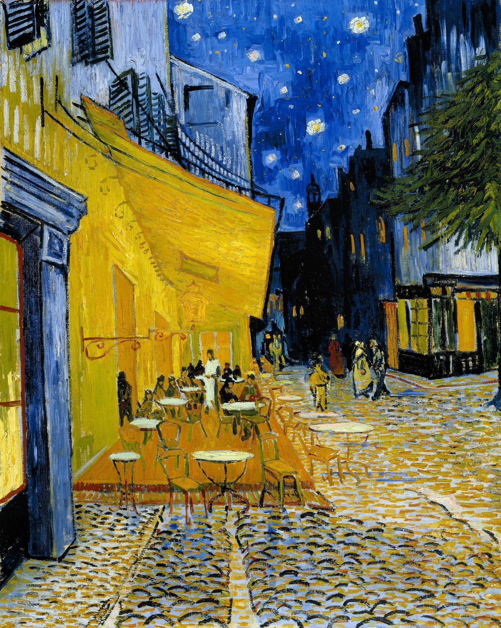 Cafe Terrace At Night Wallpapers