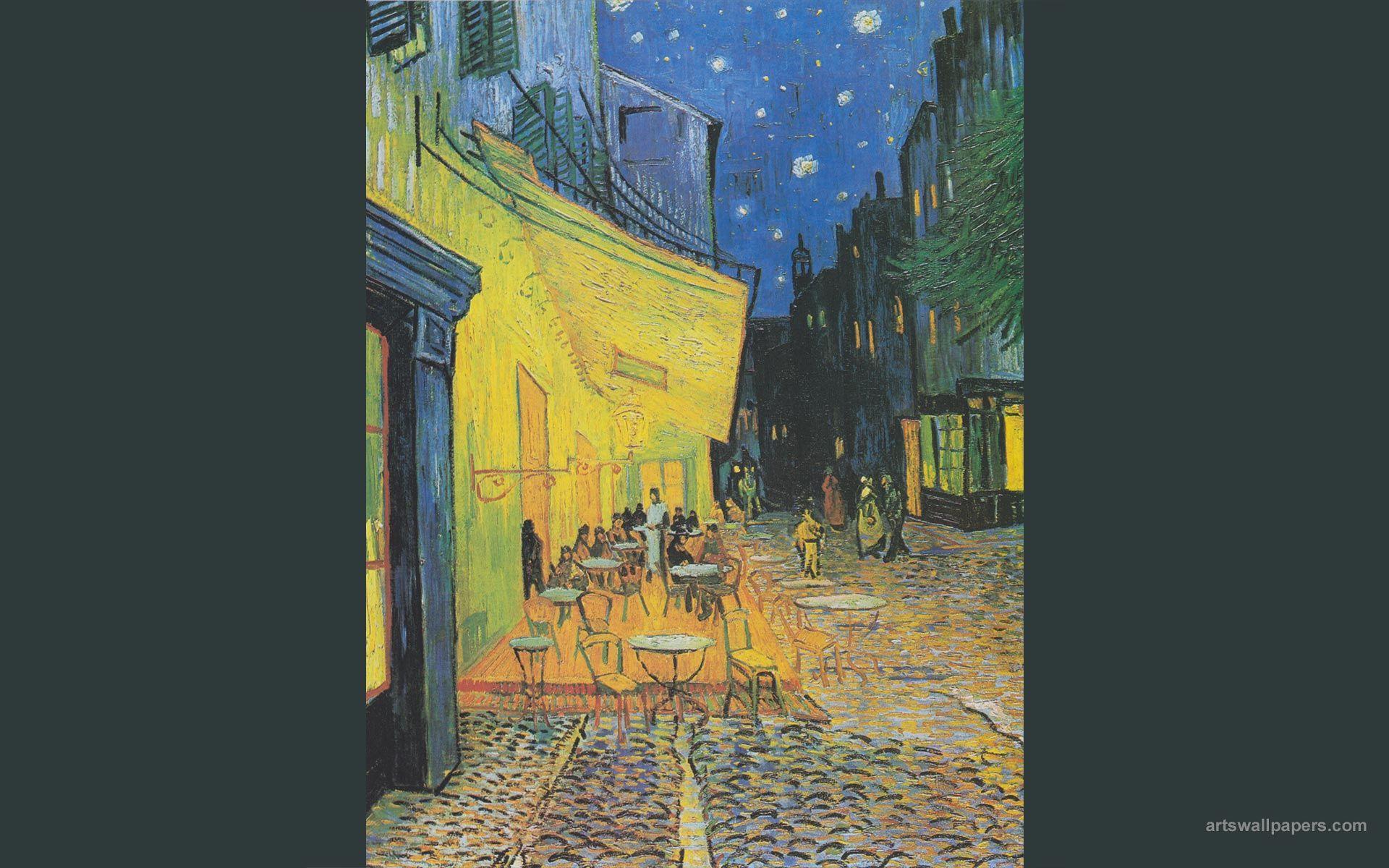 Starry Night Vincent Van Gogh Cafe Terrace At Painting 1920x1200