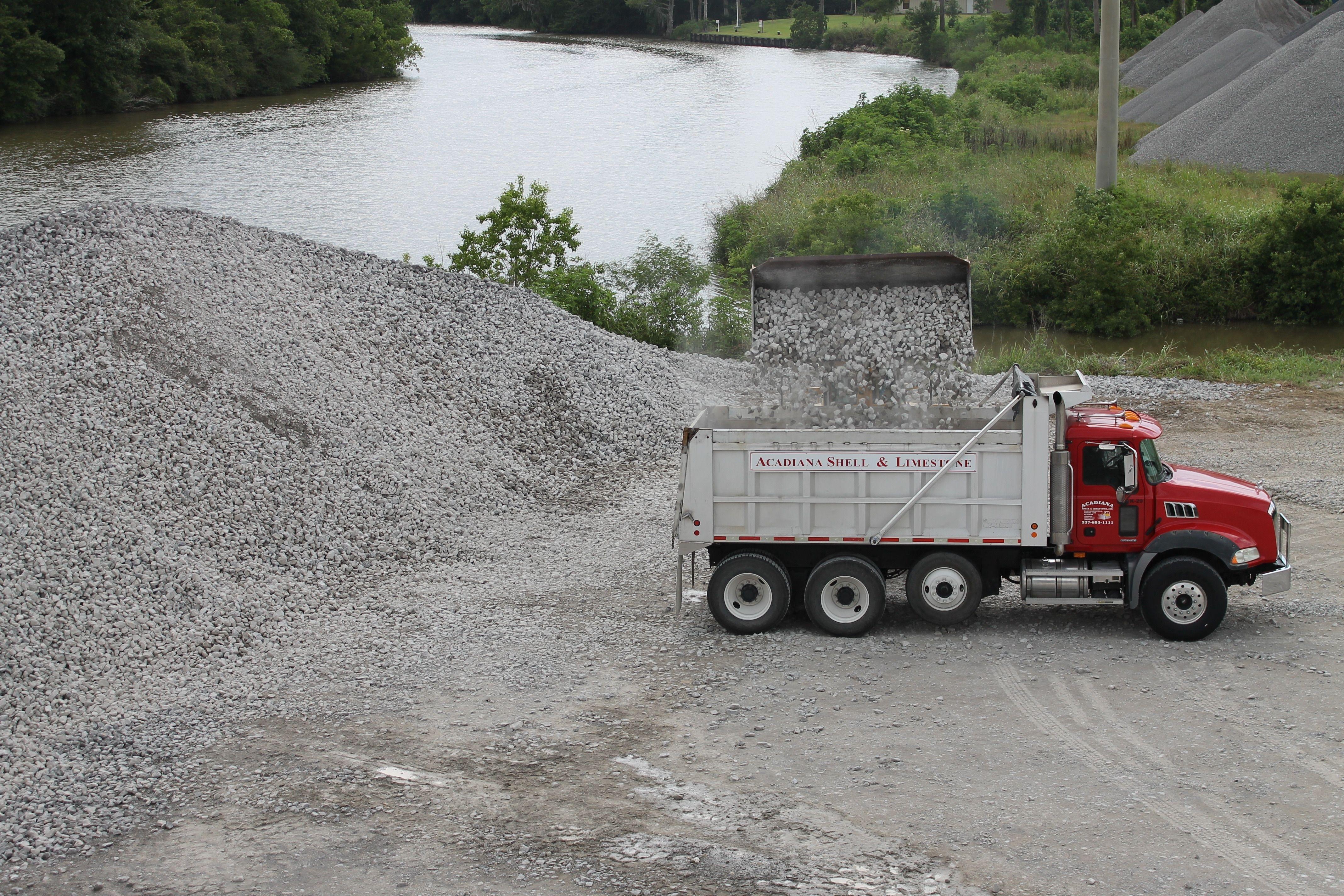 gray and red dump truck free image