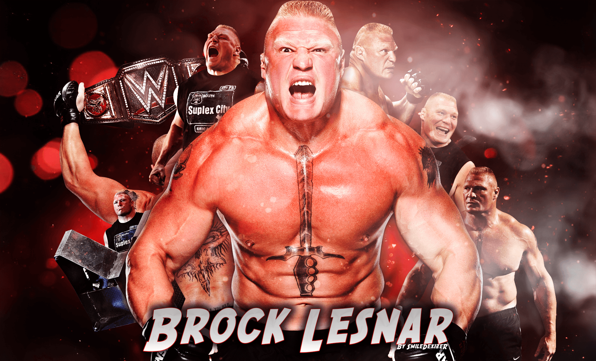 New WWE 2016 Brock Lesnar HD Wallpaper