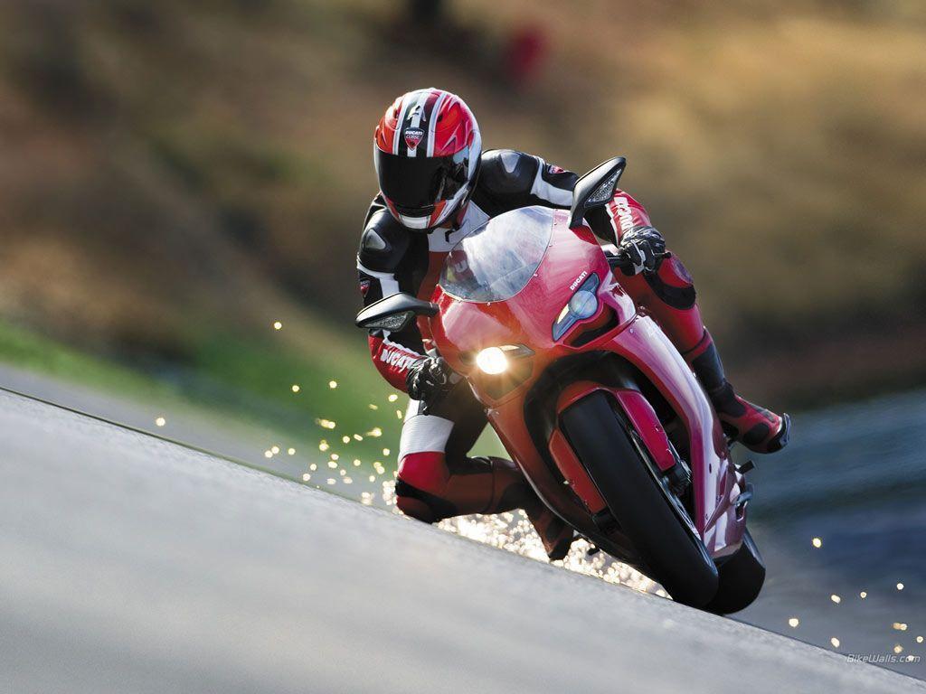 Red Ducati Bike On Road Wallpaper HD Free Down Wallpaper
