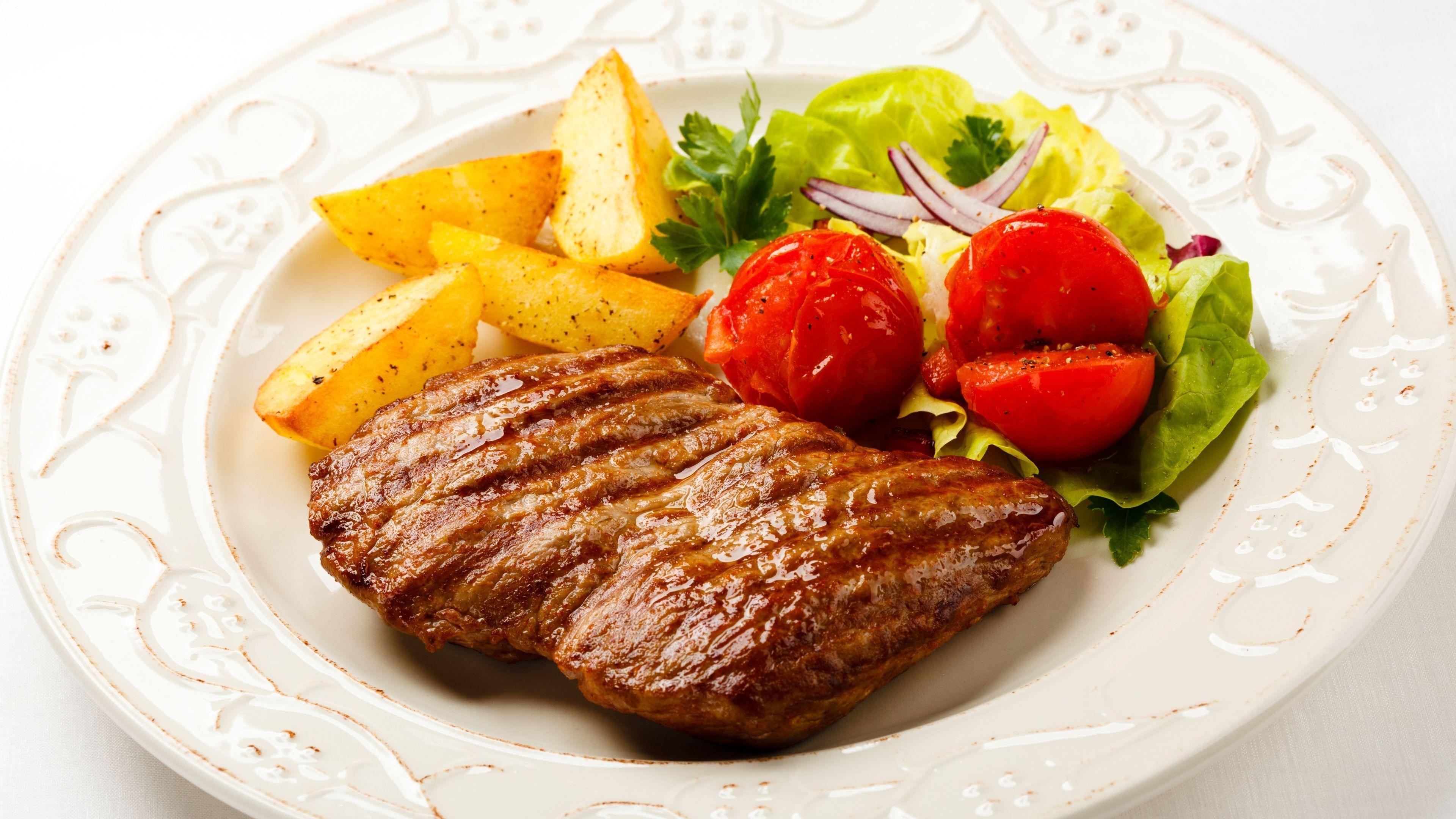 Download Wallpaper 3840x2160 Meat, Rosemary, Steak 4K Ultra HD HD