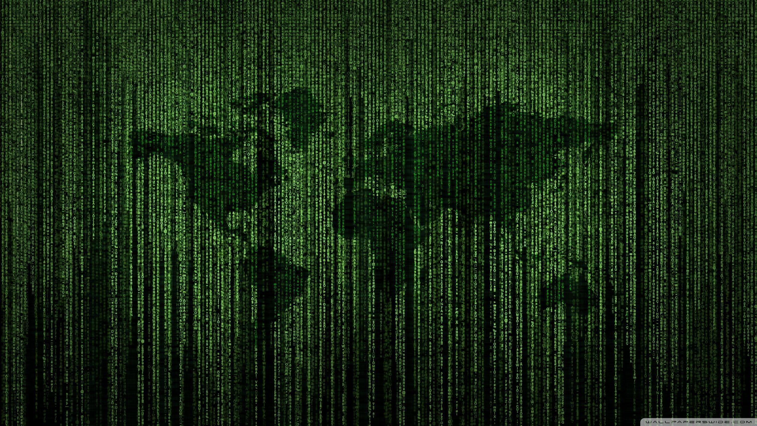 Green Matrix Code World Map ❤ 4K HD Desktop Wallpaper for 4K Ultra