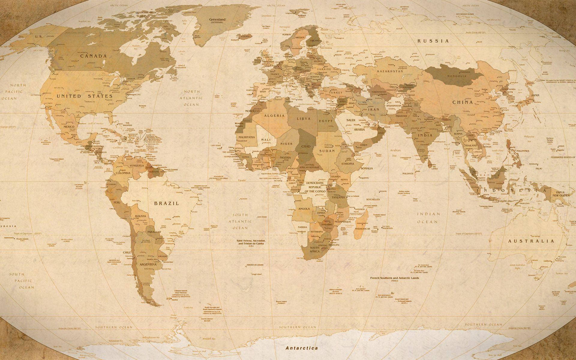 Fantastic HD World Map Wallpaper