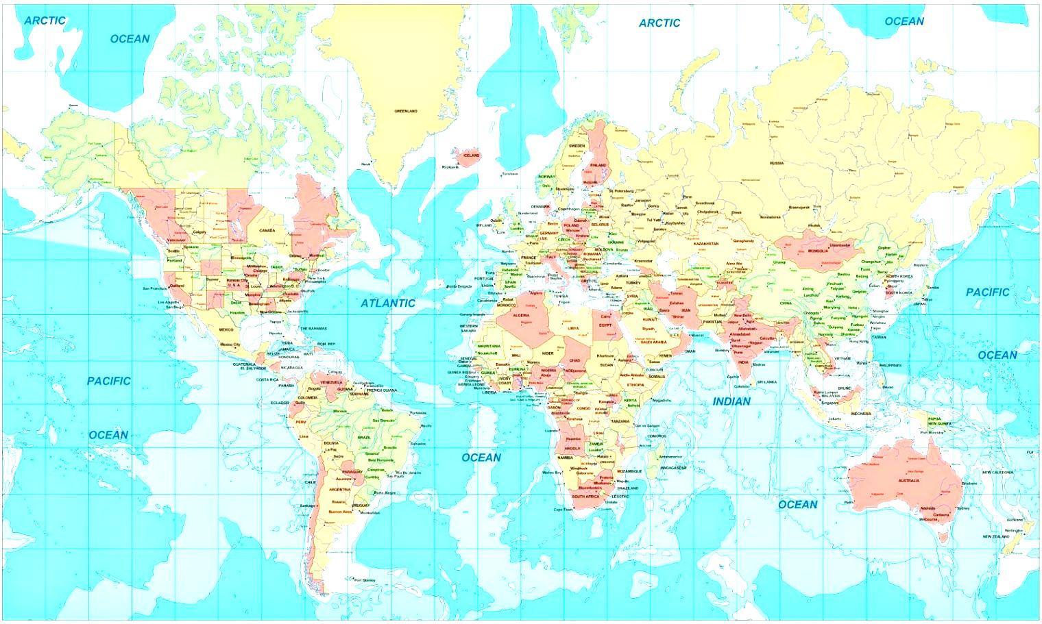 World Map HD Wallpaperafari With Countries And Capitals