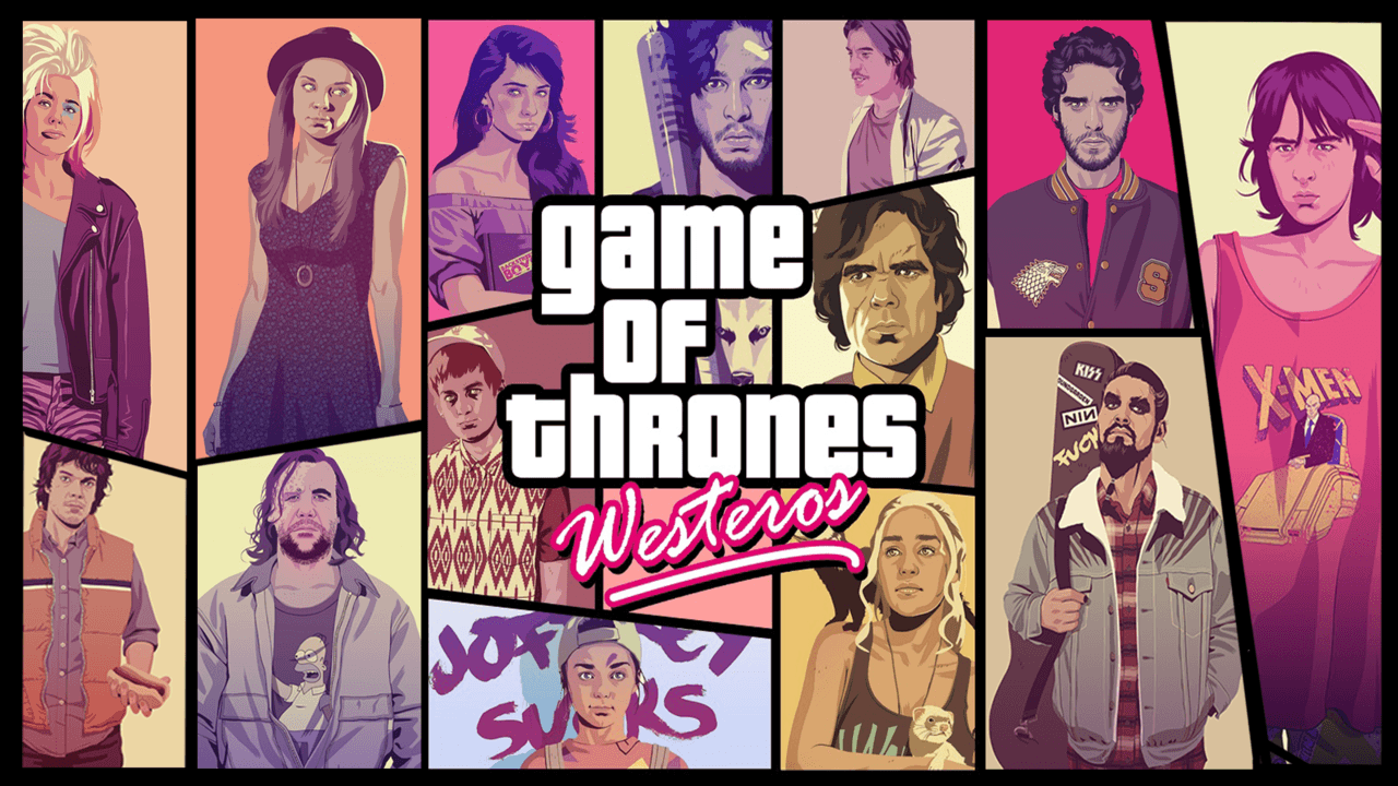 No Spoilers Awesome GTA style poster with the Game Of Thrones