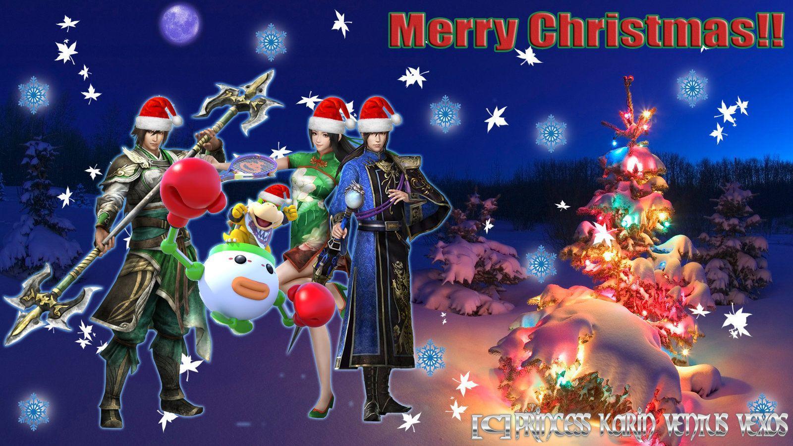 Special Christmas Wallpaper with Bowser Jr and DW