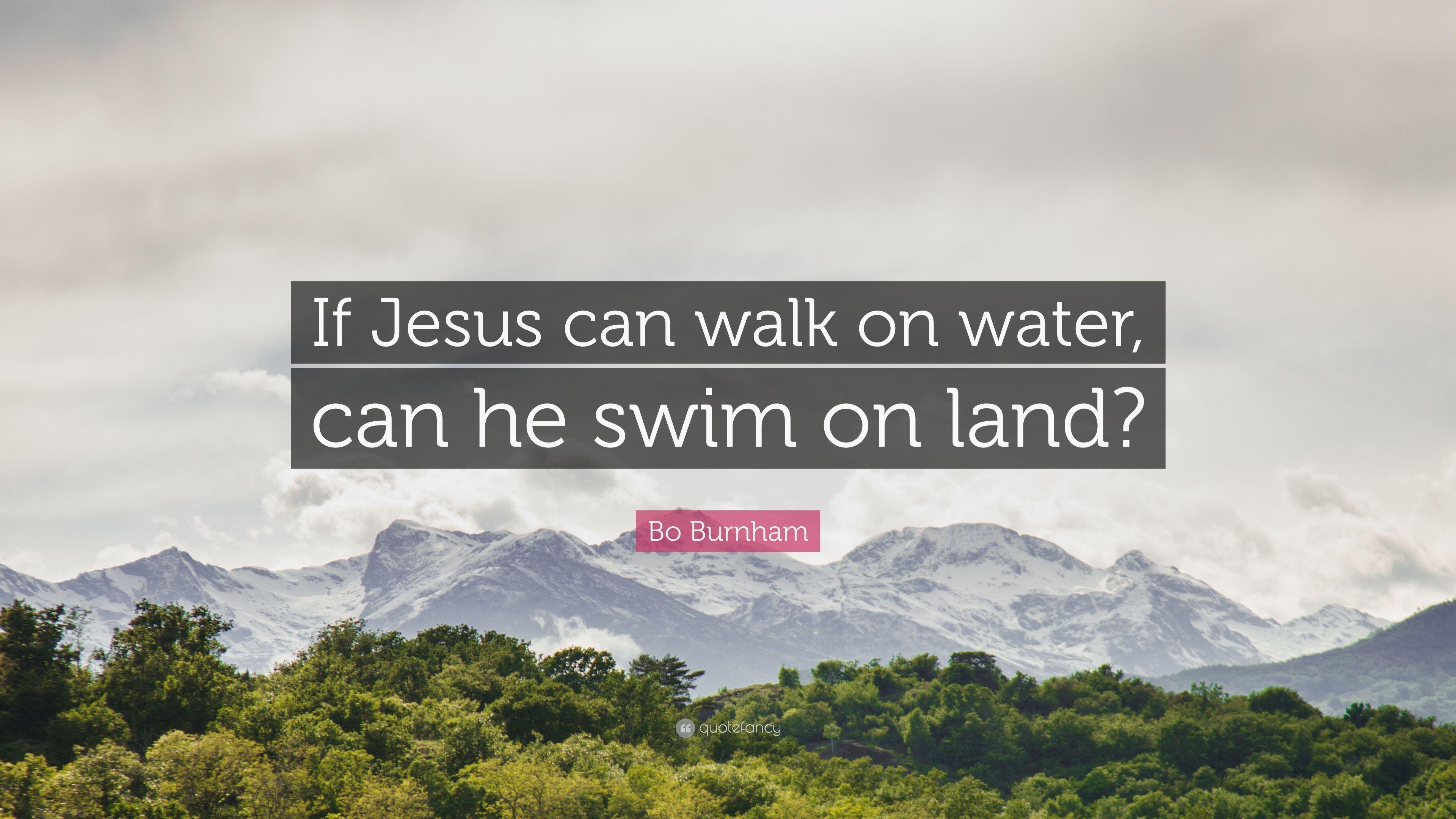 Bo Burnham Quote: “If Jesus can walk on water, can he swim on land