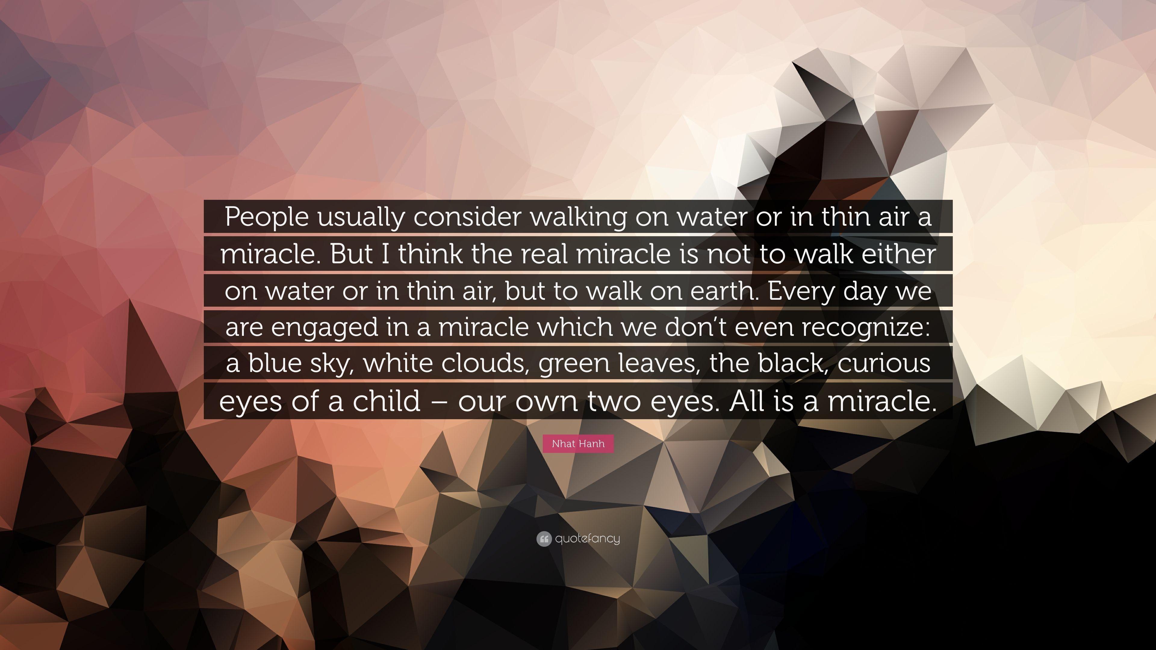 Nhat Hanh Quote: “People usually consider walking on water or