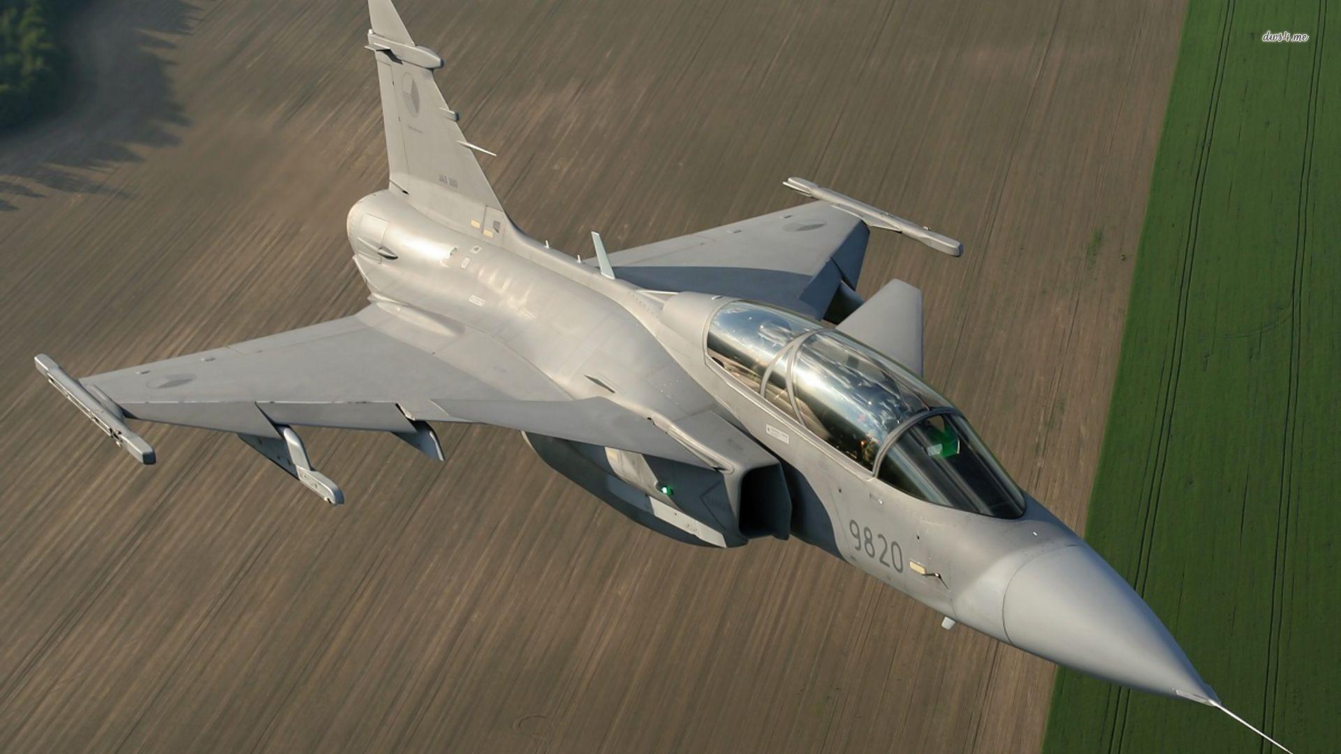 top view of a saab jas 39 gripen 1920x1080 aircraft