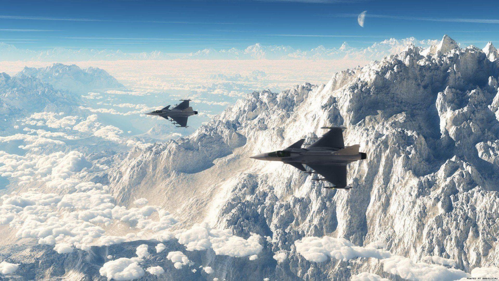 fighter mountain aviation saab jas 39 gripen HD wallpaper
