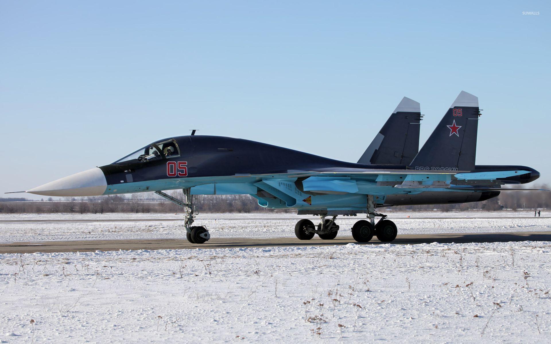 Sukhoi Su 34 On A Winter Day Wallpaper Wallpaper