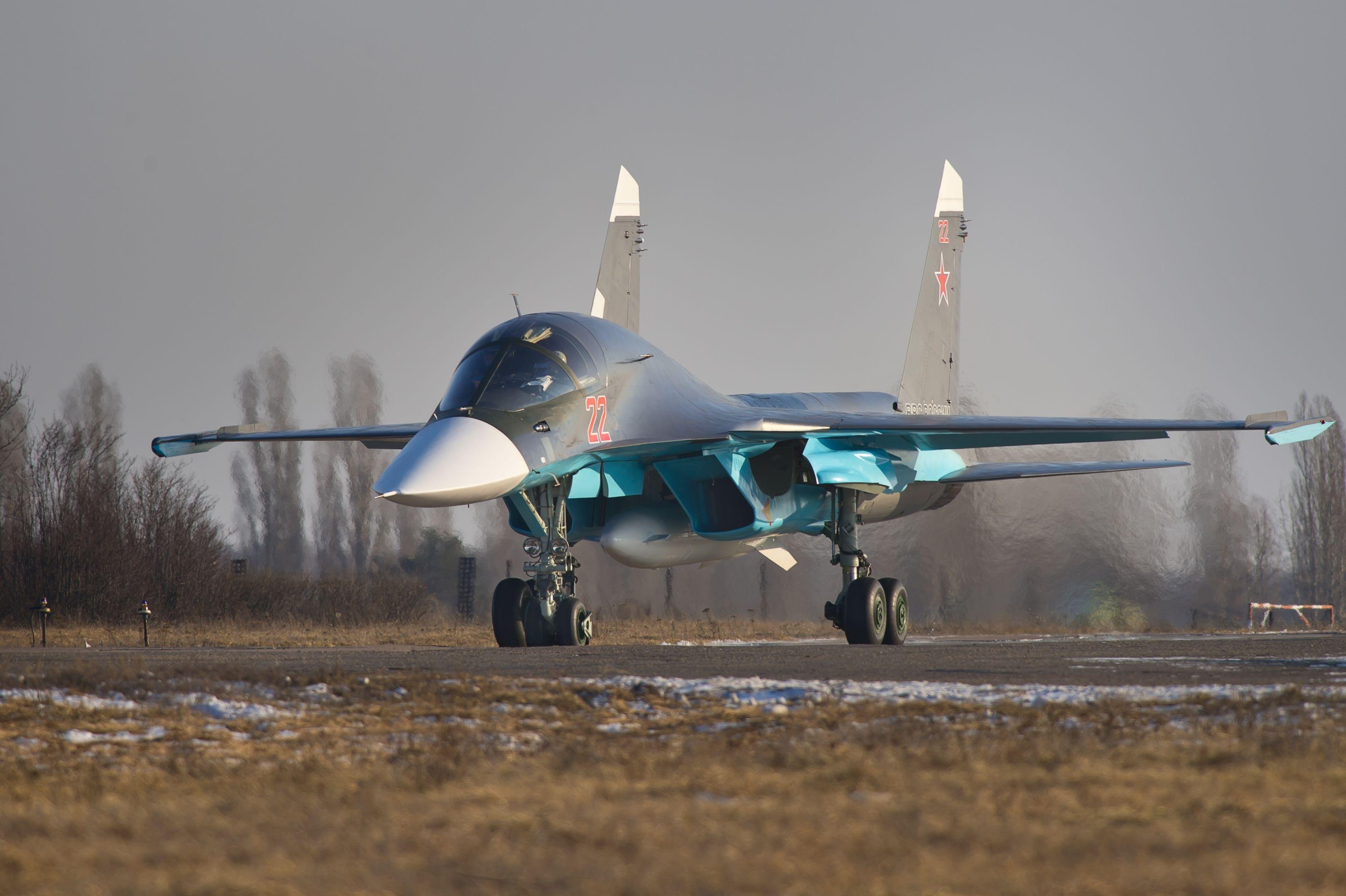 Wallpaper Sukhoi Su- Strike fighter, Russian Air Force, 4K
