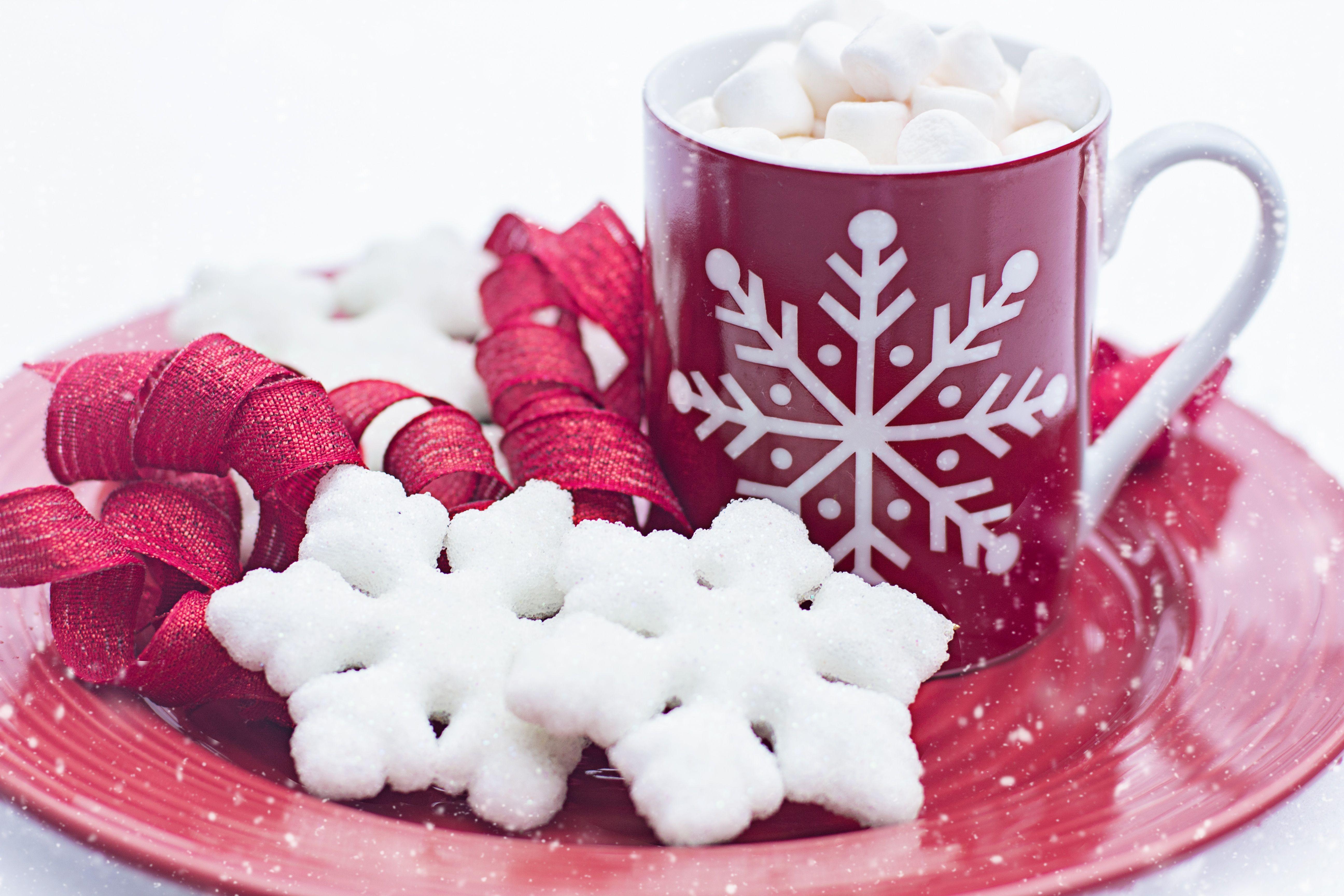 Download Wallpaper Hot chocolate, Marshmallows, Cookies HD Background