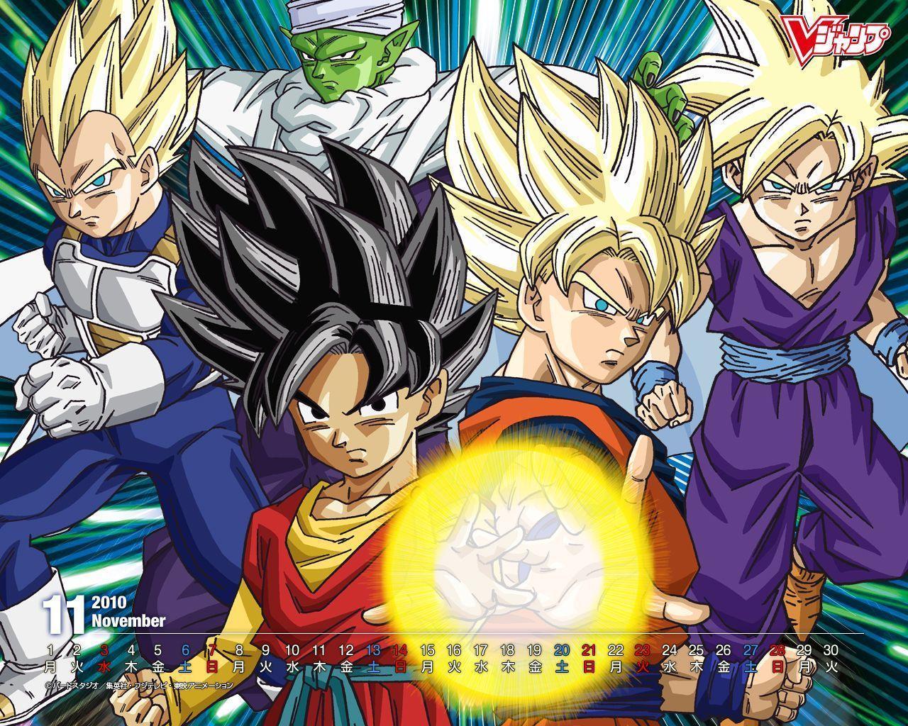 Wallpaper Dragon Ball Z Goku, Vegeta, Gohan y Piccolo. Wallpaper