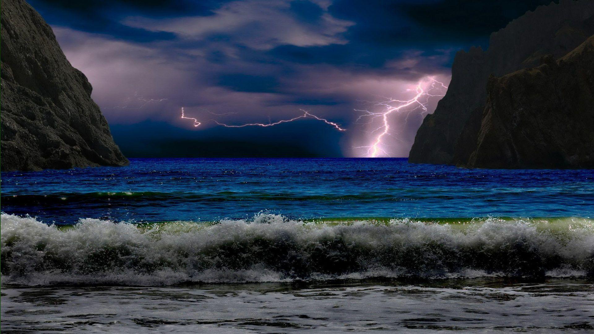 Wallpaper La Digue Island Beach Dark Sky Storm 5k