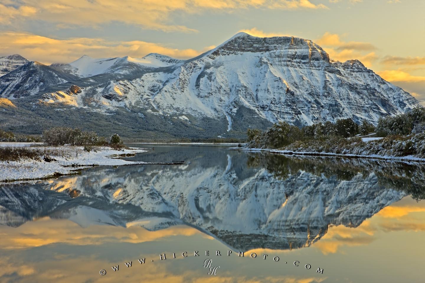 Free wallpaper background: Winter Landscape Mountain Reflections
