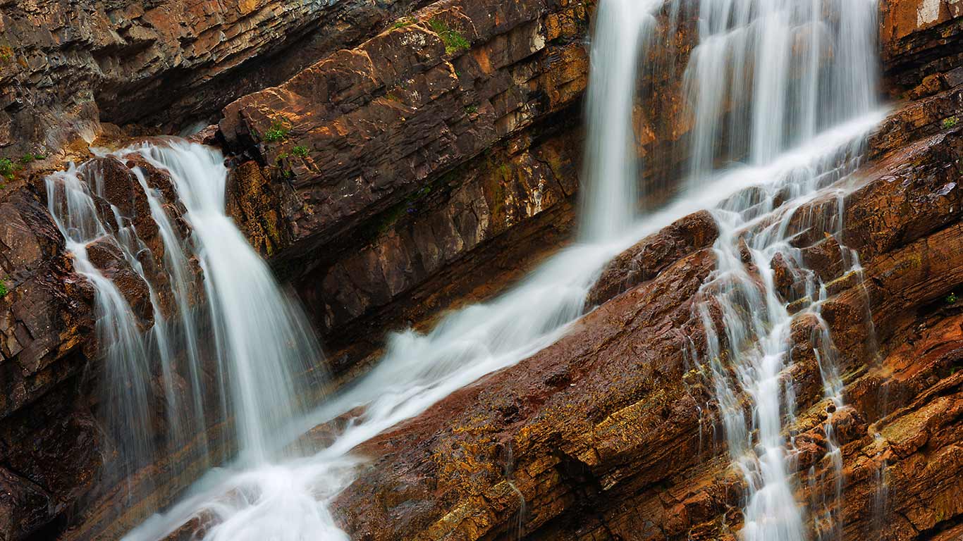 Cameron Falls in Waterton Lakes National Park, Alberta