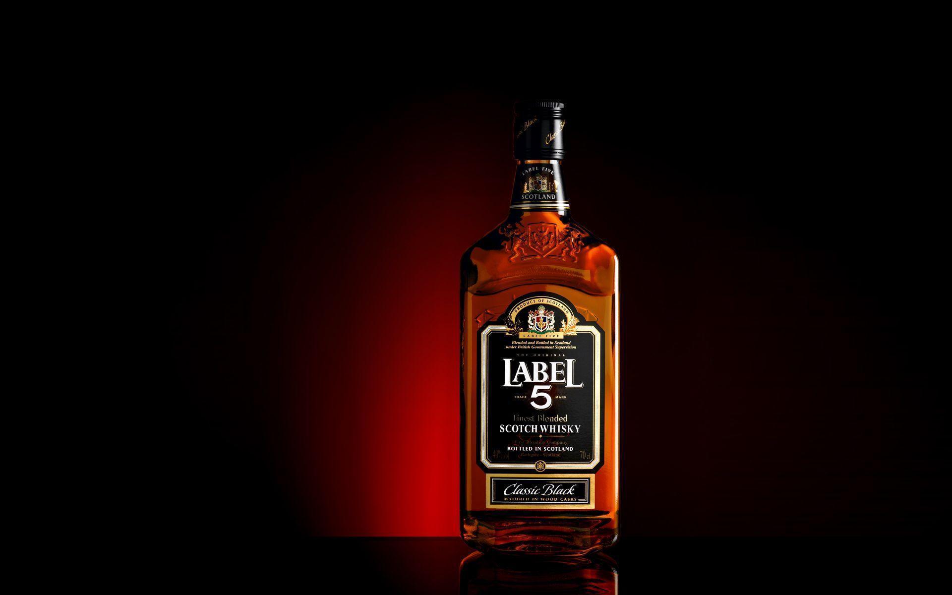 Alcohol Whiskey Bottle Label 5 Black wallpaperx1200