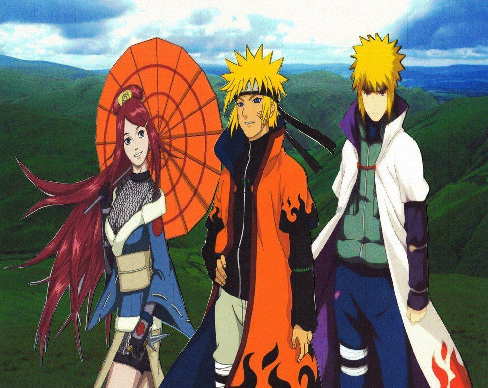 Minato y Kushina y Naruto