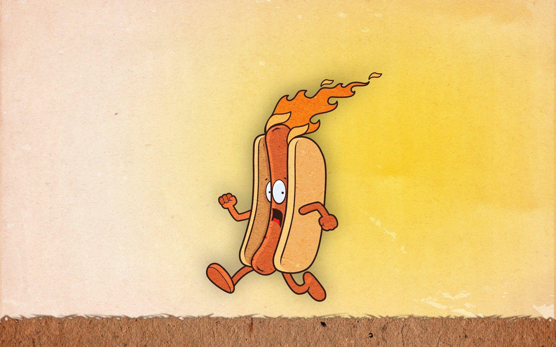 Hot Dog On Running Hot Dog HD Wallpaper