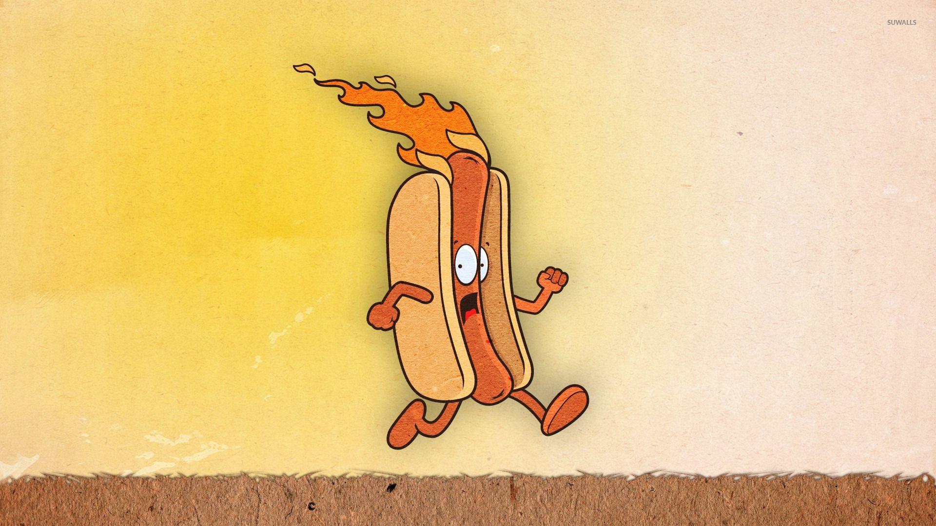 Hot dog on fire wallpaper wallpaper