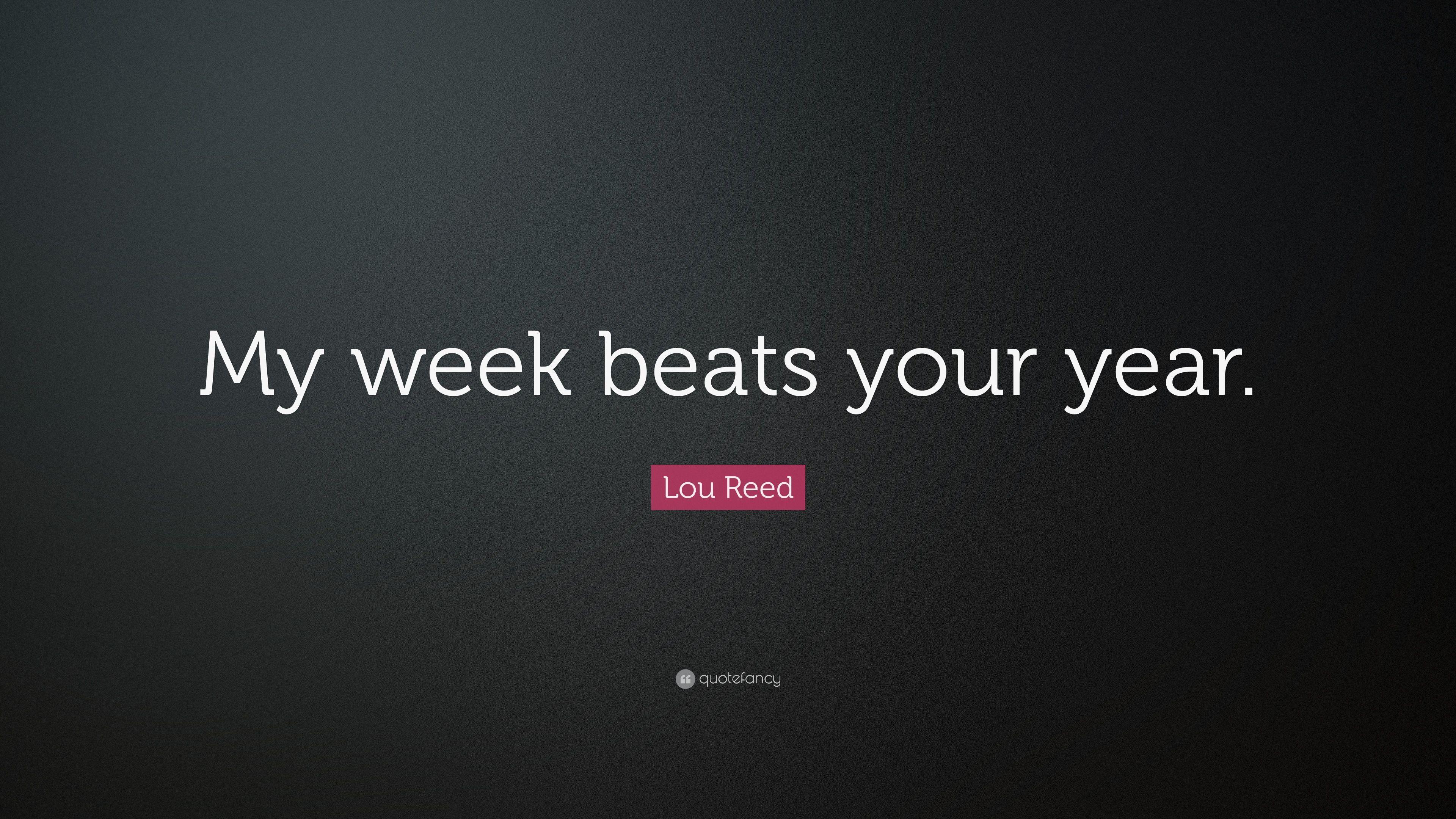Lou Reed Quote: “My week beats your year.” 10 wallpaper