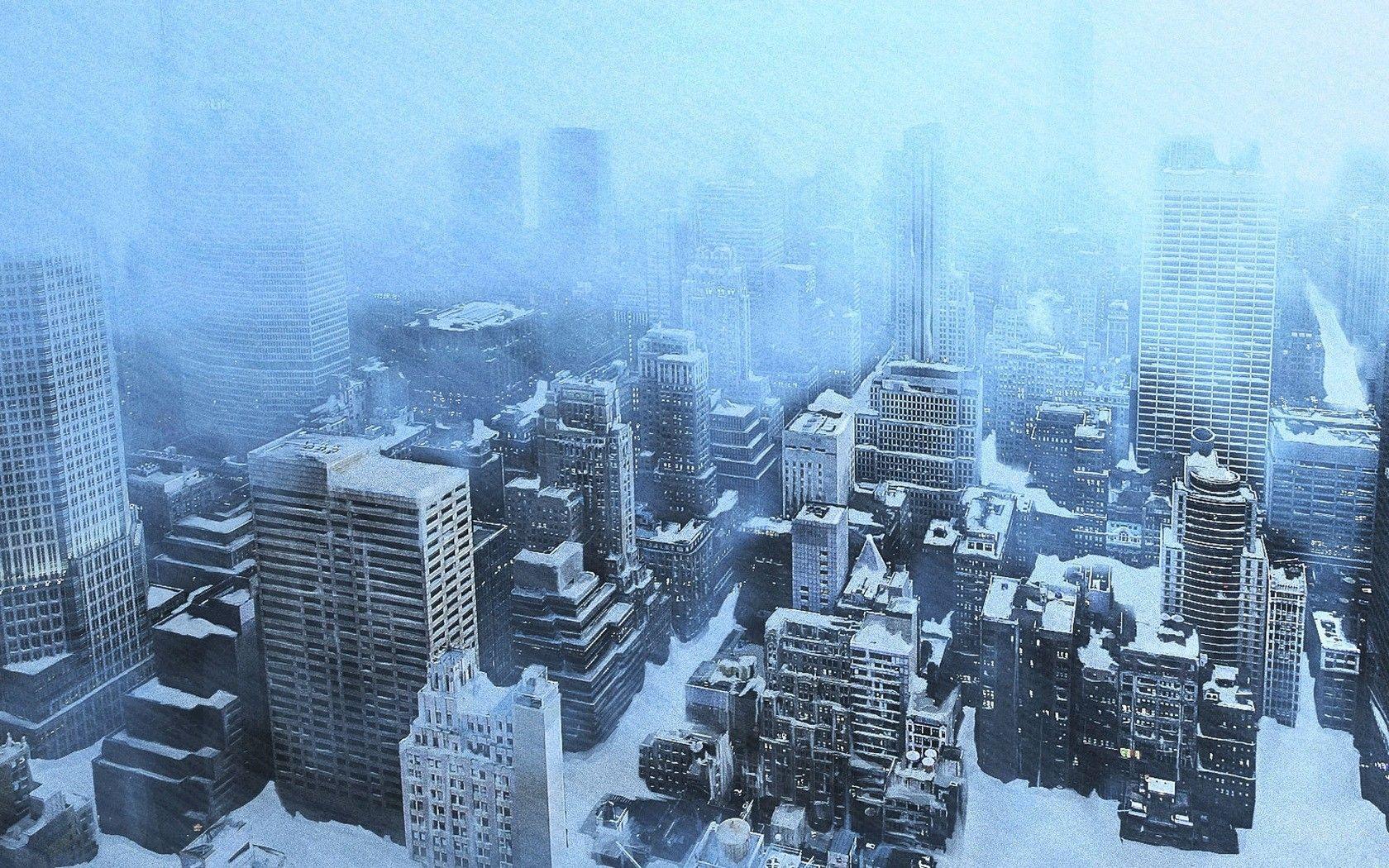 Snow in the City Wallpaper