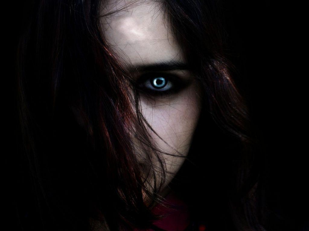 Evil girl eye dark wallpaper 1024x768