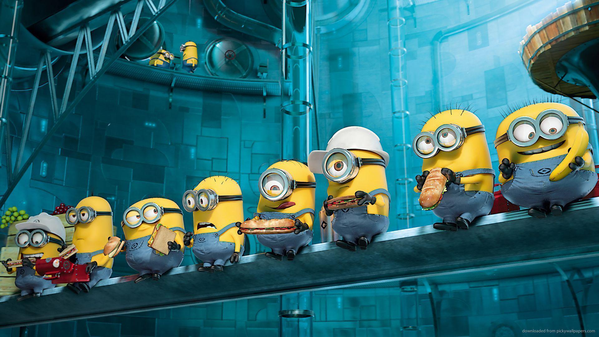 HD Despicable Me Lunch Atop A Skyscraper Parody Wallpaper