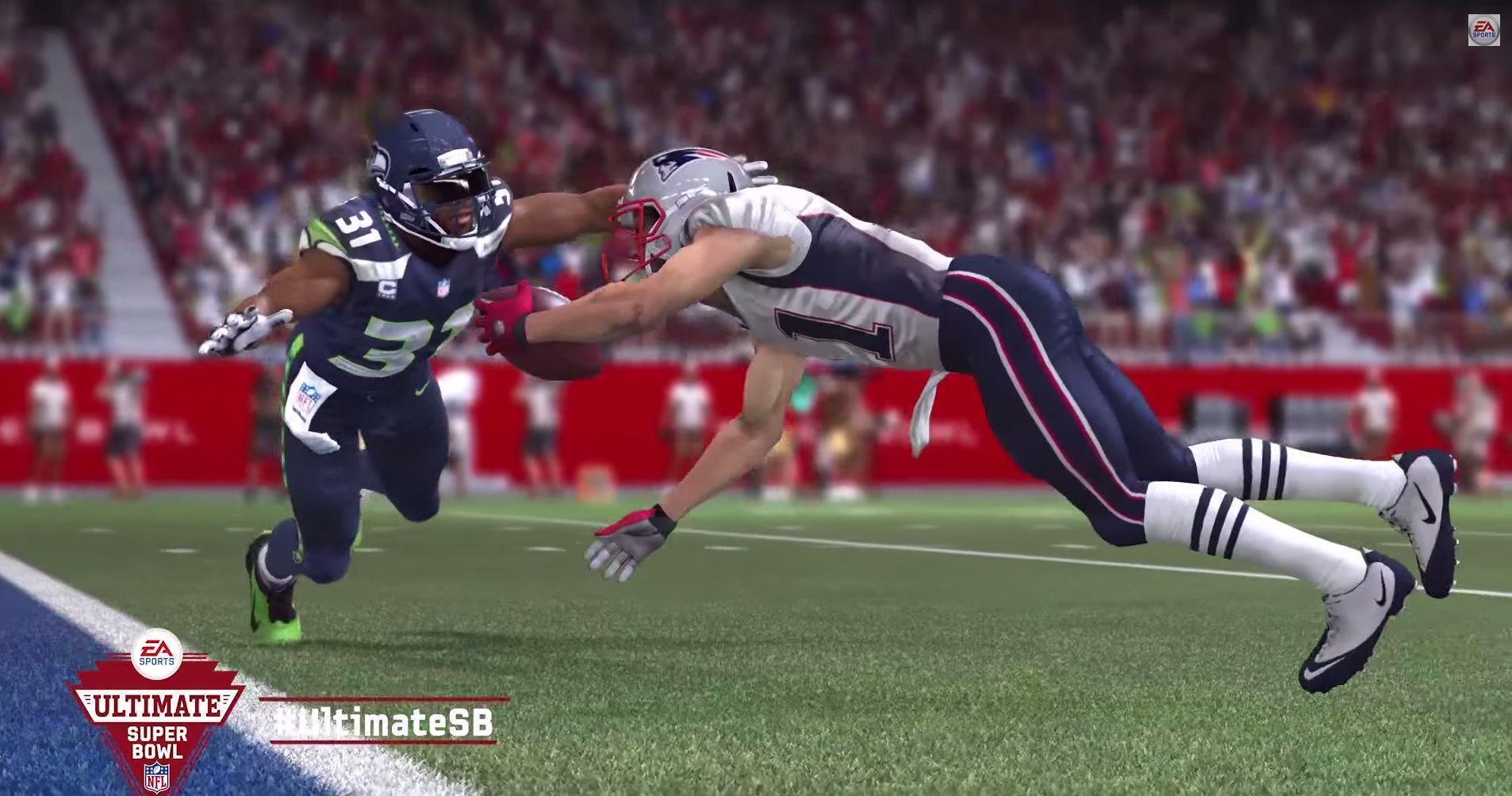 PHOTO: New England Patriots Julian Edelman dives for a touchdown