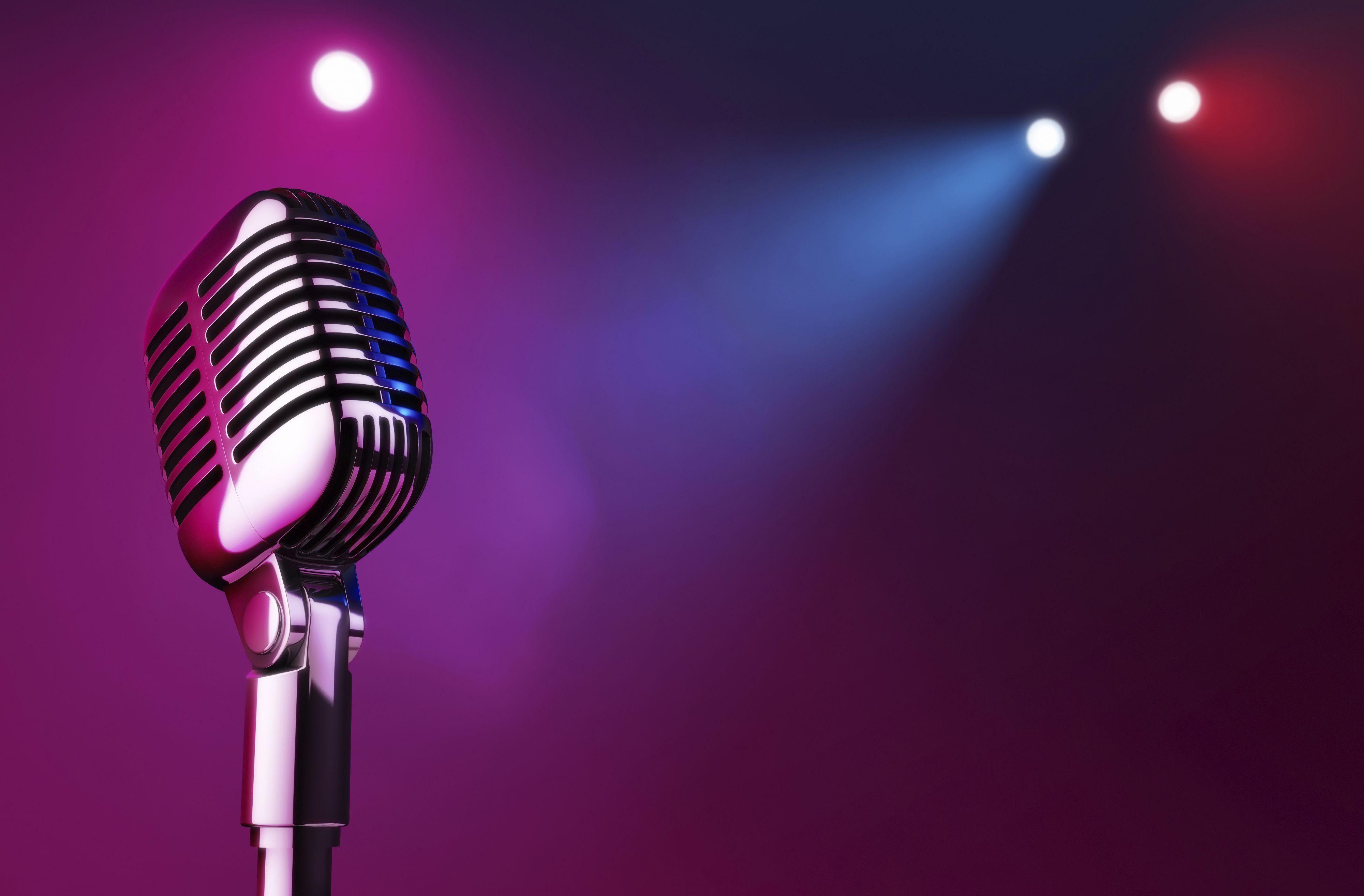 Microphone On Comedy Stage