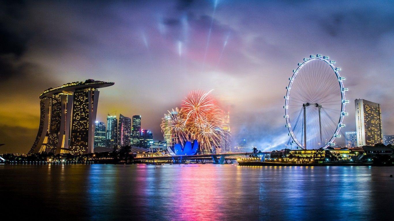 Marina Bay Sands Fireworks Wallpaper