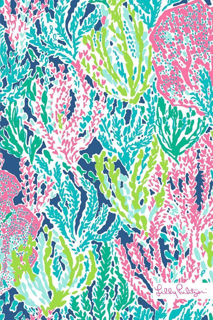 Dark blue Coral Reef. Lilly Pulitzer. Coral reefs