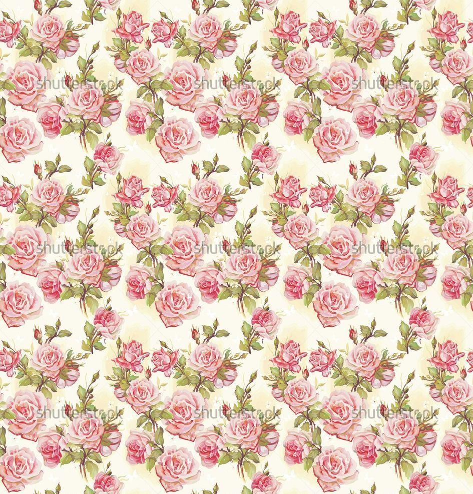 Pink Rose Pattern Wallpaper.. pattern, flower vector