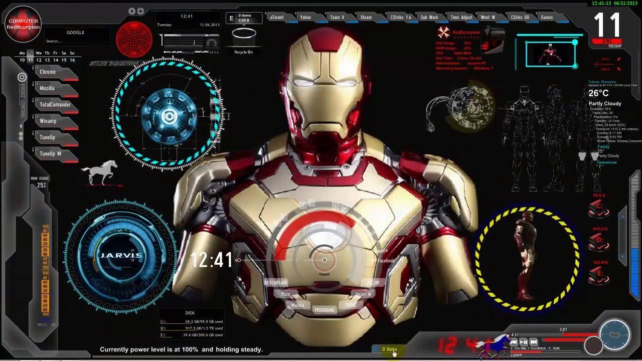UPDATE Iron Man - Jarvis, Desktop Animated, Live: Wallpaper, Theme
