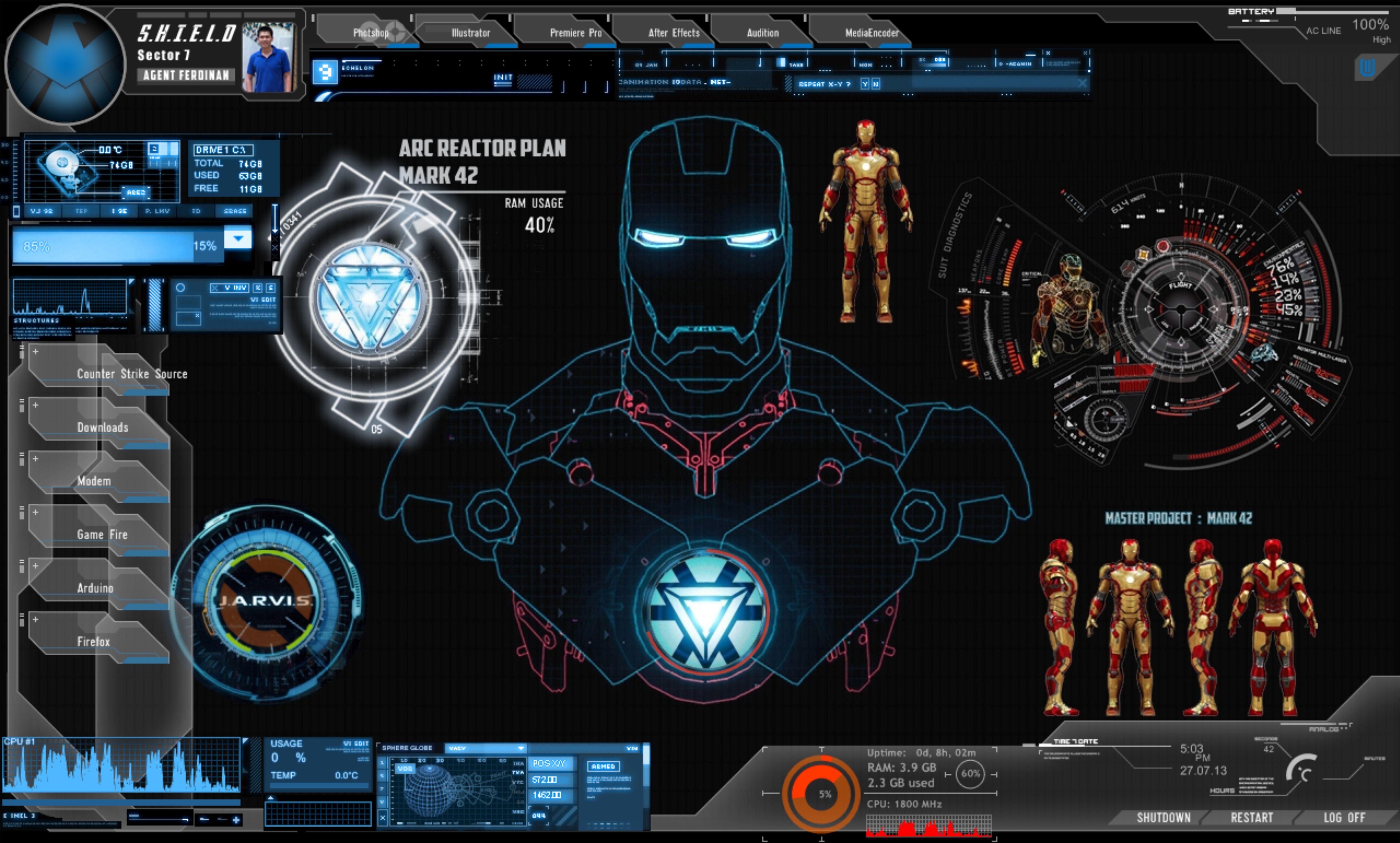 Iron man jarvis theme for windows 7