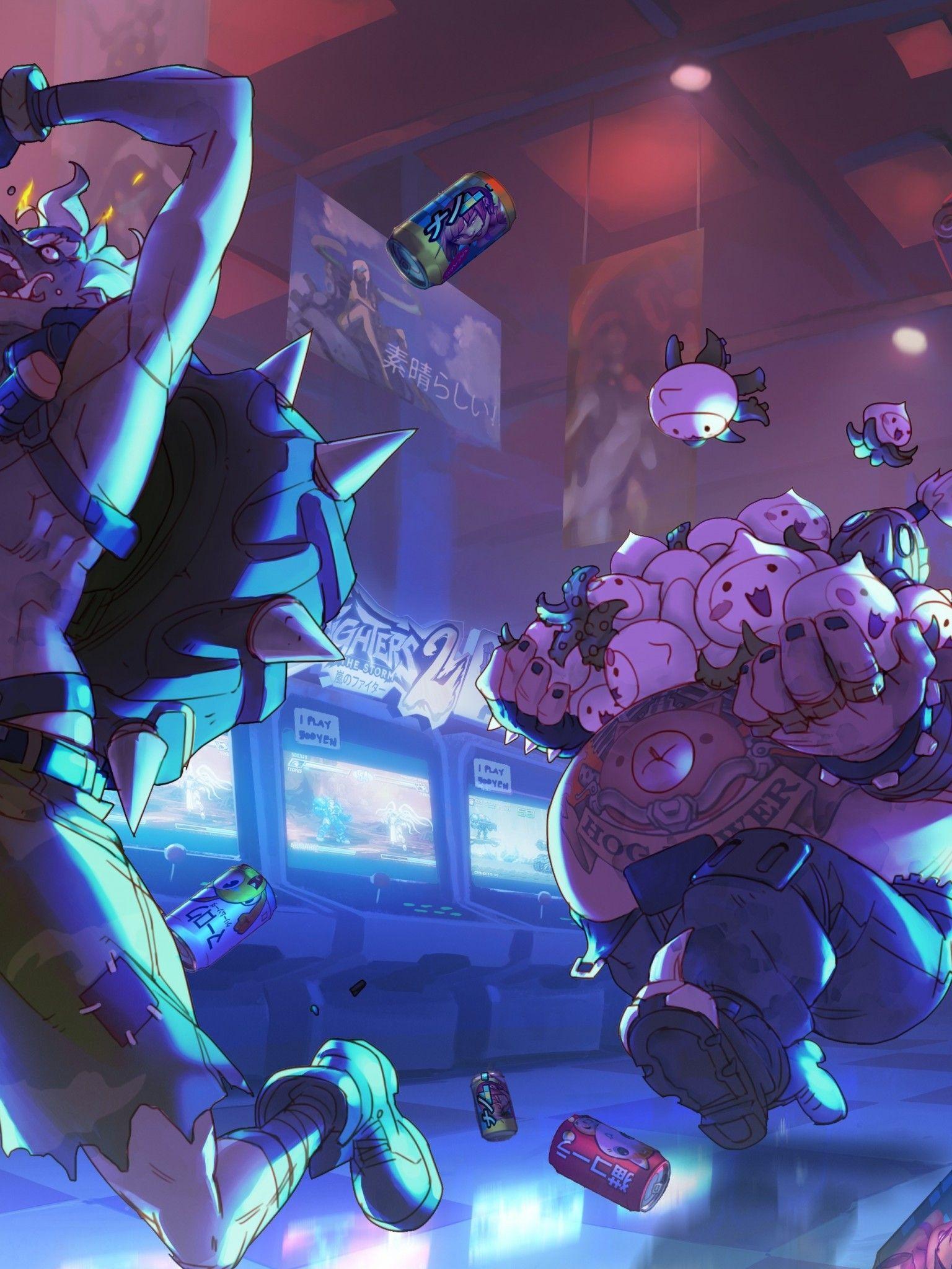 Download 1536x2048 Overwatch, Junkrat, Roadhog Wallpaper