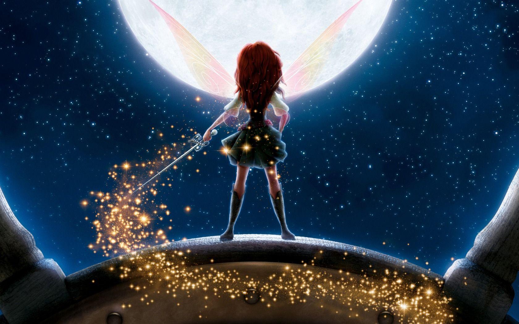 Disney The Pirate Fairy Wings Sword Stars Moon wallpaper